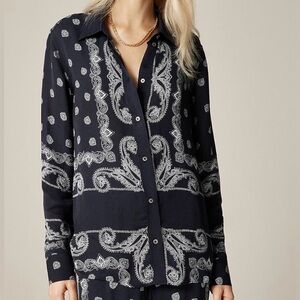 J. Crew Jules Classic-Fit Bandana Print Size 8 NWT!